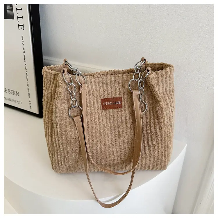 White Velvet Korean Style Shoulder Bag 2023 Winter - Image 4