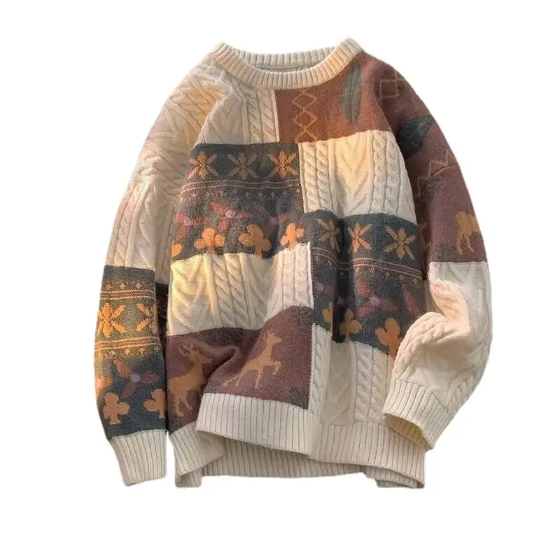 Japanese Retro Men's Winter Sweater Round Neck Pullover - Image 7