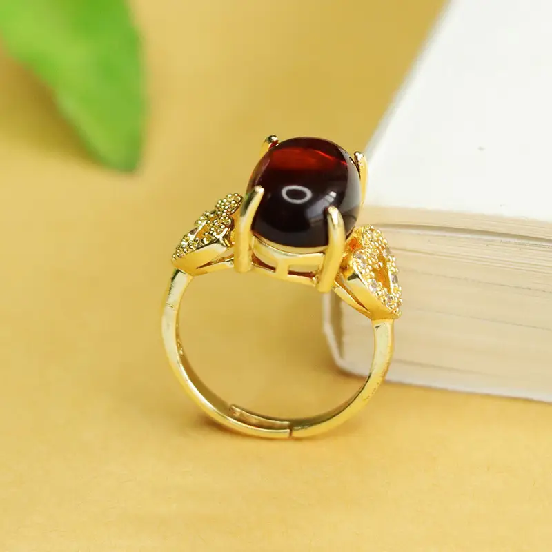 Aiyu Natural Amber Ring for Women Heart Design — feature 10