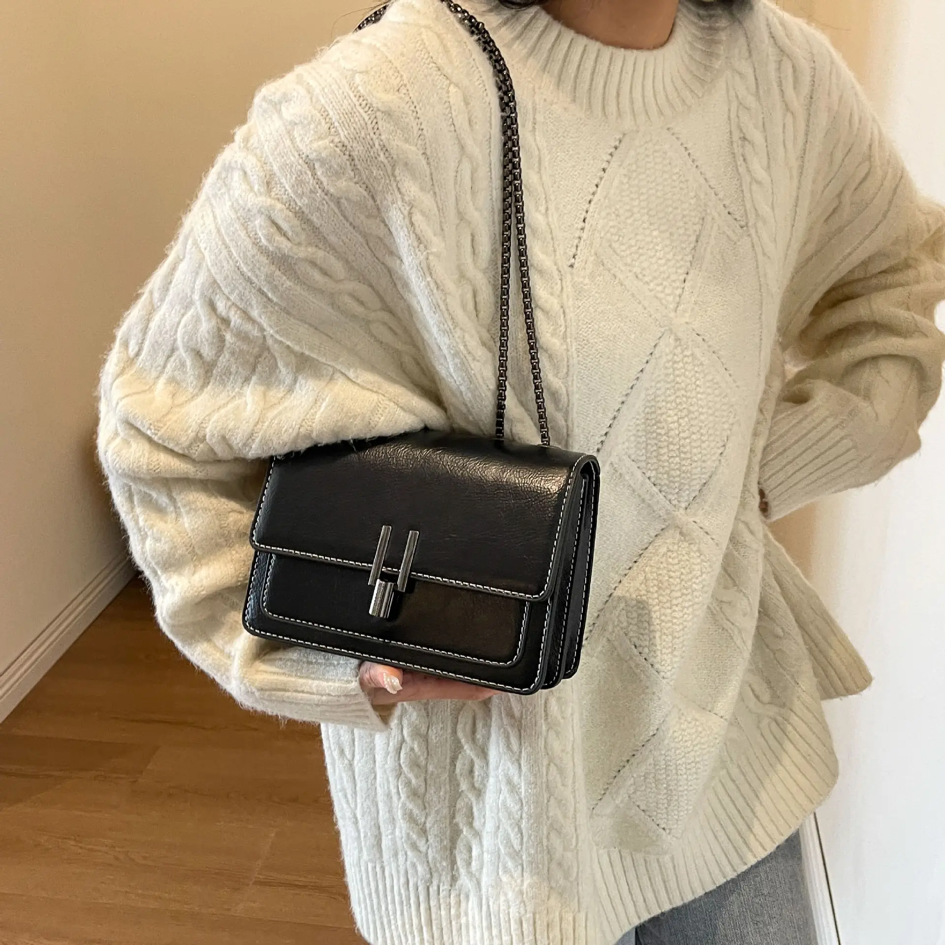 Retro Small Square Bag Women 2020 Fashion - Image 3