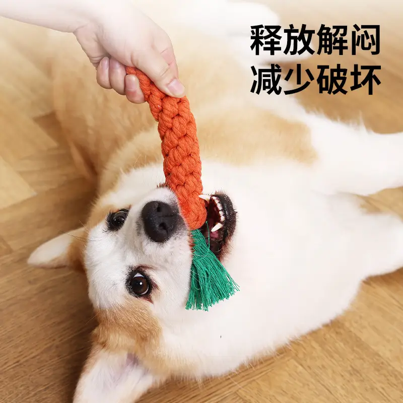 Dog Toy Knot Tug Toy Interactive Pull Bite Rope Molar Large and Medium Small Dog Wool Bite Resistant Rope Knob