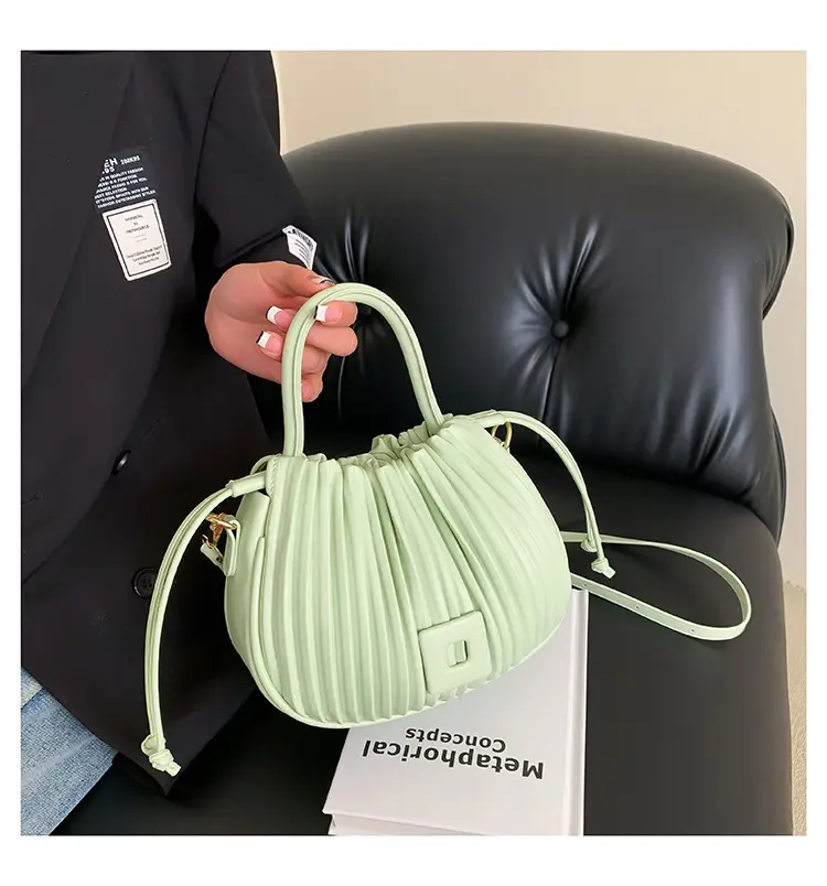 Pink Pleated Textured Shoulder Bag for Women — feature 33