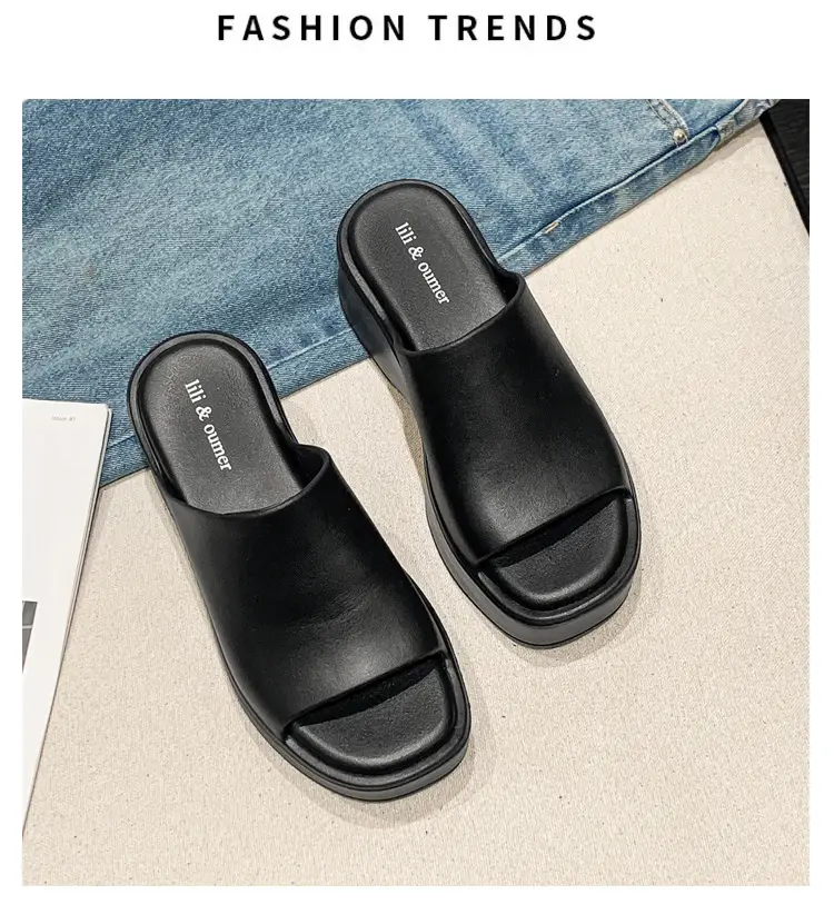 Women's Eva Platform Slippers for Outdoor Wear, One-Strap Style, Trendy Ins-Style, Comfortable Thong Sandals, Birkenstock-Style, Summer — feature 34