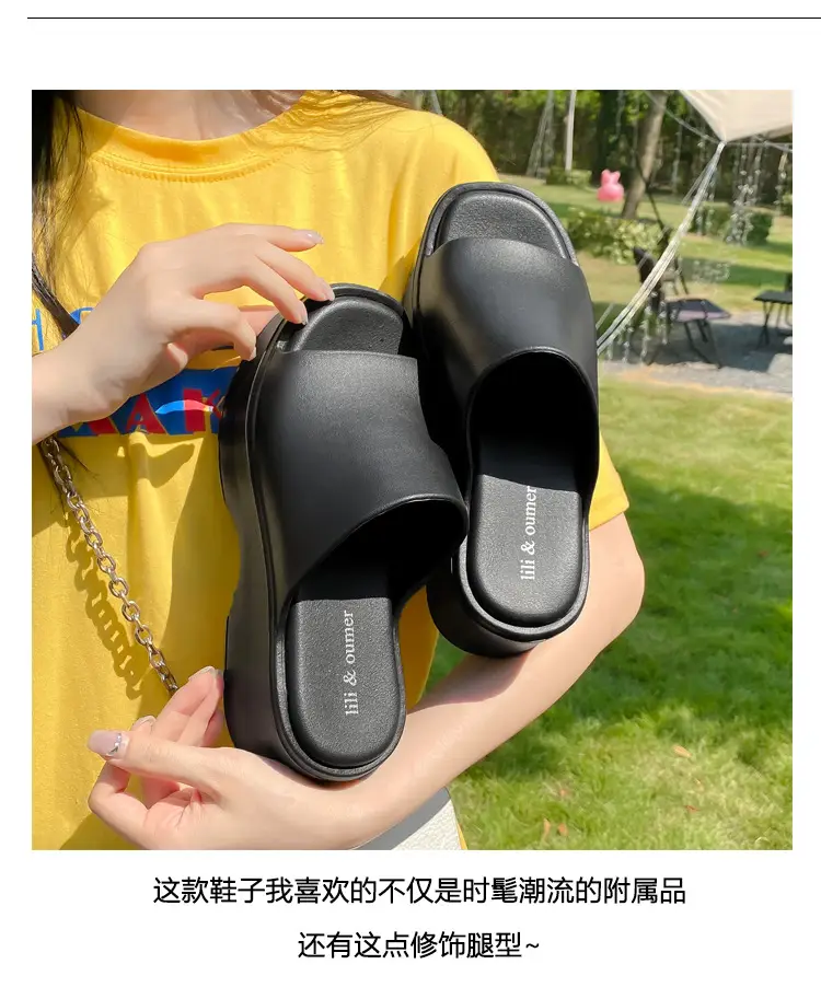 Women's Eva Platform Slippers for Outdoor Wear, One-Strap Style, Trendy Ins-Style, Comfortable Thong Sandals, Birkenstock-Style, Summer — feature 4