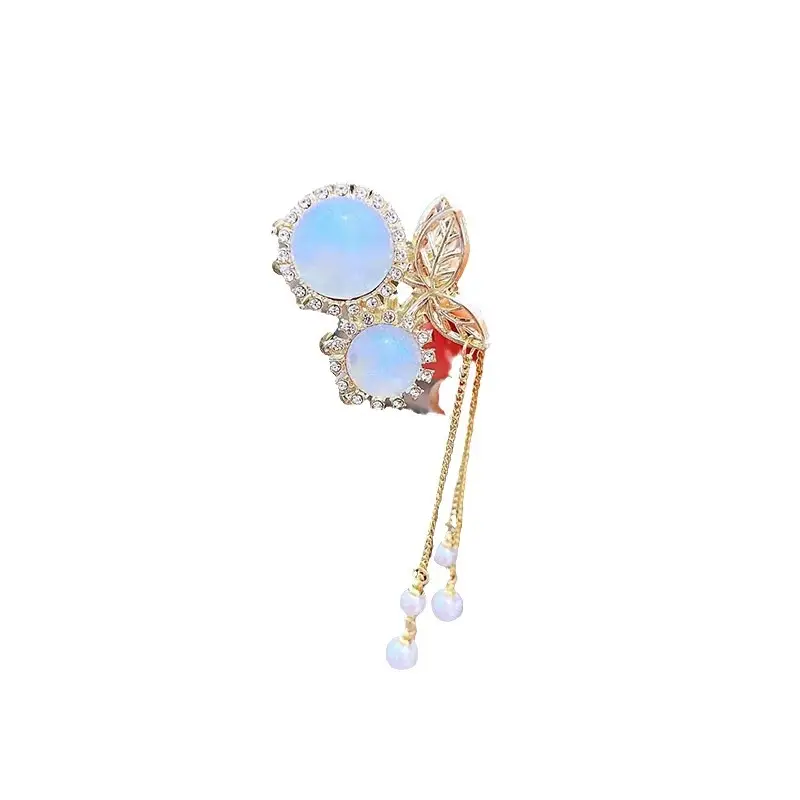 Elegant Korean Style Cherry Tassels Hair Clips - Image 5