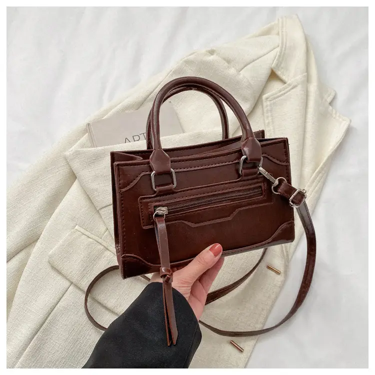 Women's Brown Leather Shoulder Messenger Bag Winter 2023 — feature 24