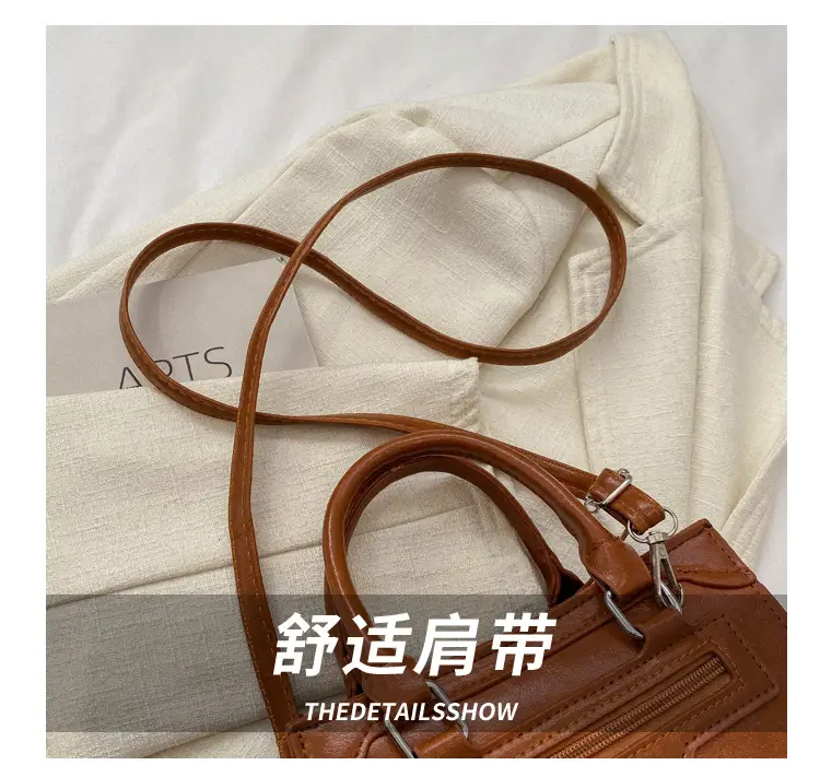 Women's Brown Leather Shoulder Messenger Bag Winter 2023 — feature 3