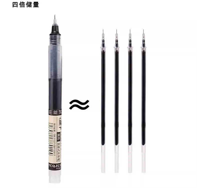 Straight-liquid ballpoint pen quick-drying black gel pen carbon pen for students Red Pen high-color water-based pen signature pen — feature 5