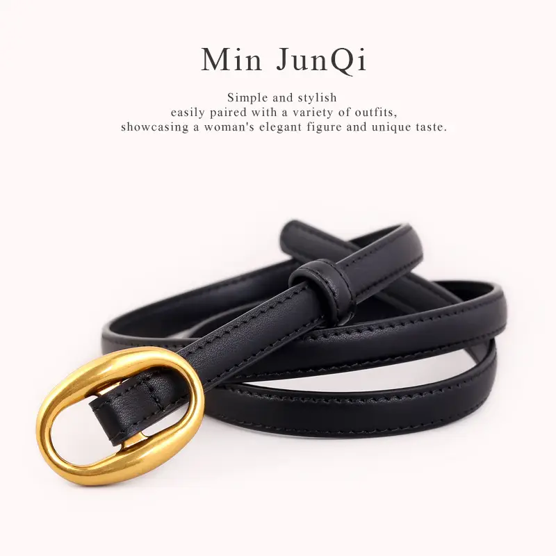 Women's White Silk Belt with Oval Buckle 100cm - Image 7