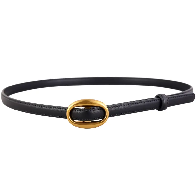 Women's White Silk Belt with Oval Buckle 100cm - Image 11