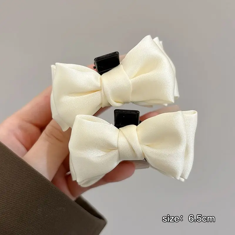 Black Bow Small Hair Clip for Women Autumn Winter - Image 9