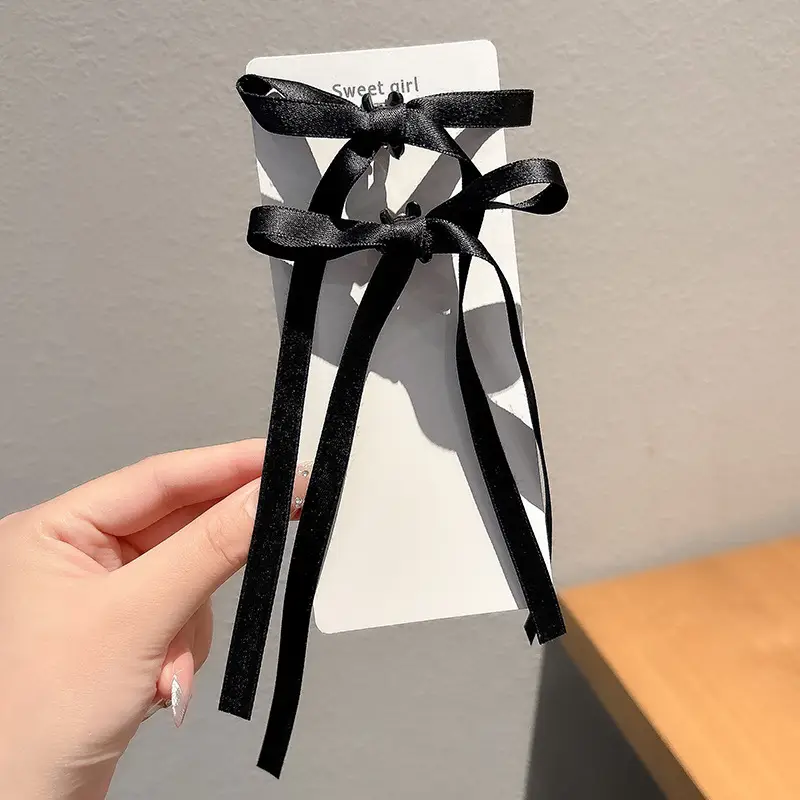 Black Bow Small Hair Clip for Women Autumn Winter - Image 14