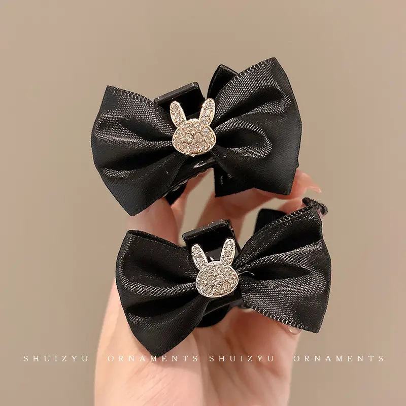 Black Bow Small Hair Clip for Women Autumn Winter - Image 18