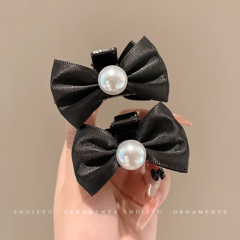 Black Bow Small Hair Clip for Women Autumn Winter - Image 19