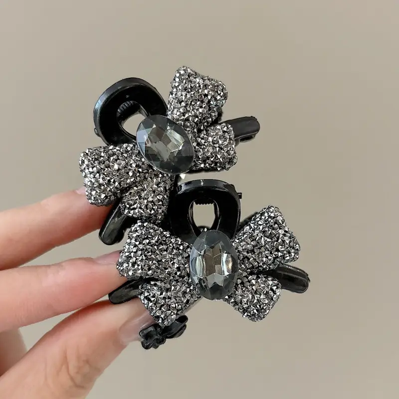 Black Bow Small Hair Clip for Women Autumn Winter - Image 21