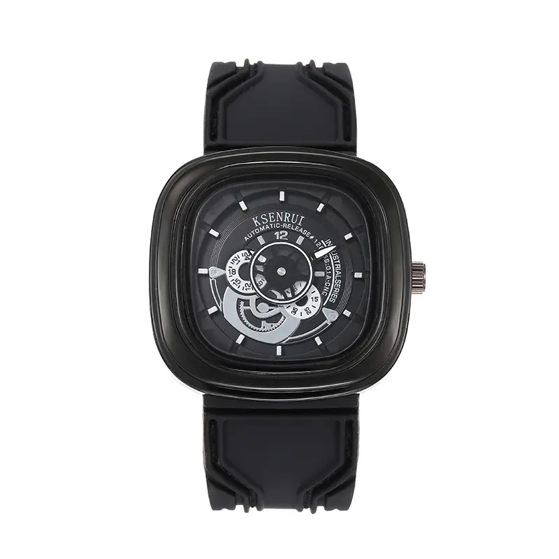 Cassen Rui Orange Skeleton Watch for Men — feature 15