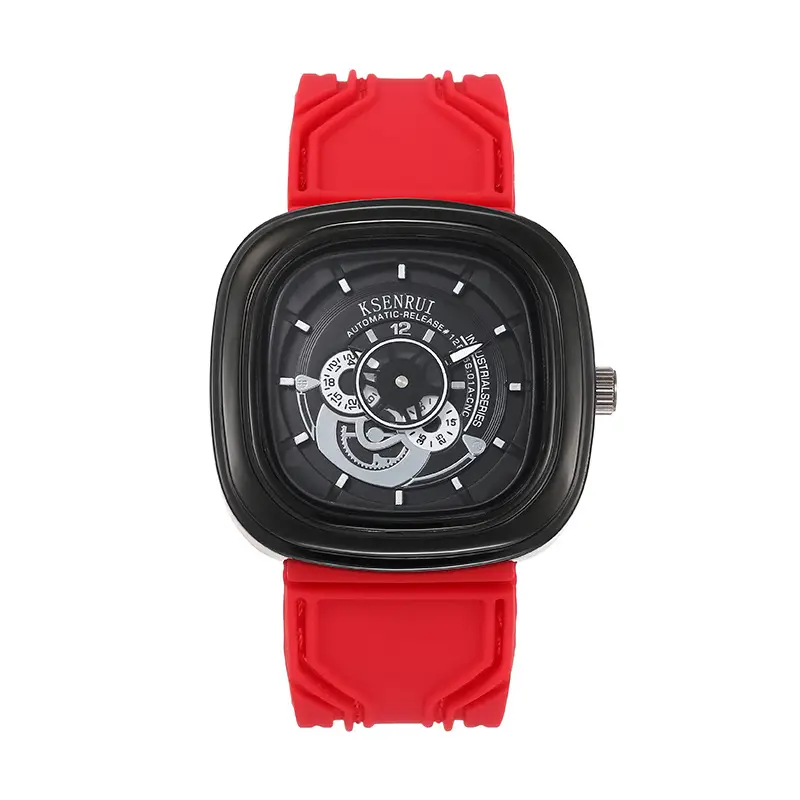 Cassen Rui Orange Skeleton Watch for Men — feature 18