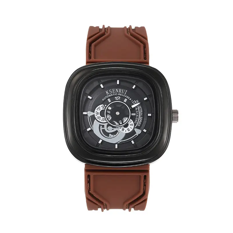 Cassen Rui Orange Skeleton Watch for Men — feature 20