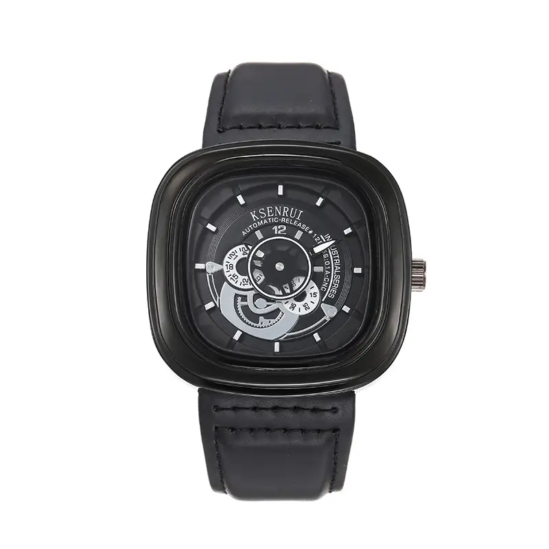 Cassen Rui Orange Skeleton Watch for Men — feature 8