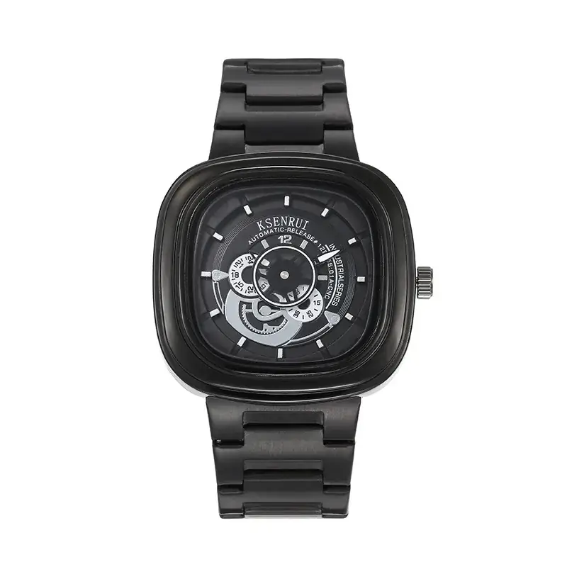 Cassen Rui Orange Skeleton Watch for Men - Image 10