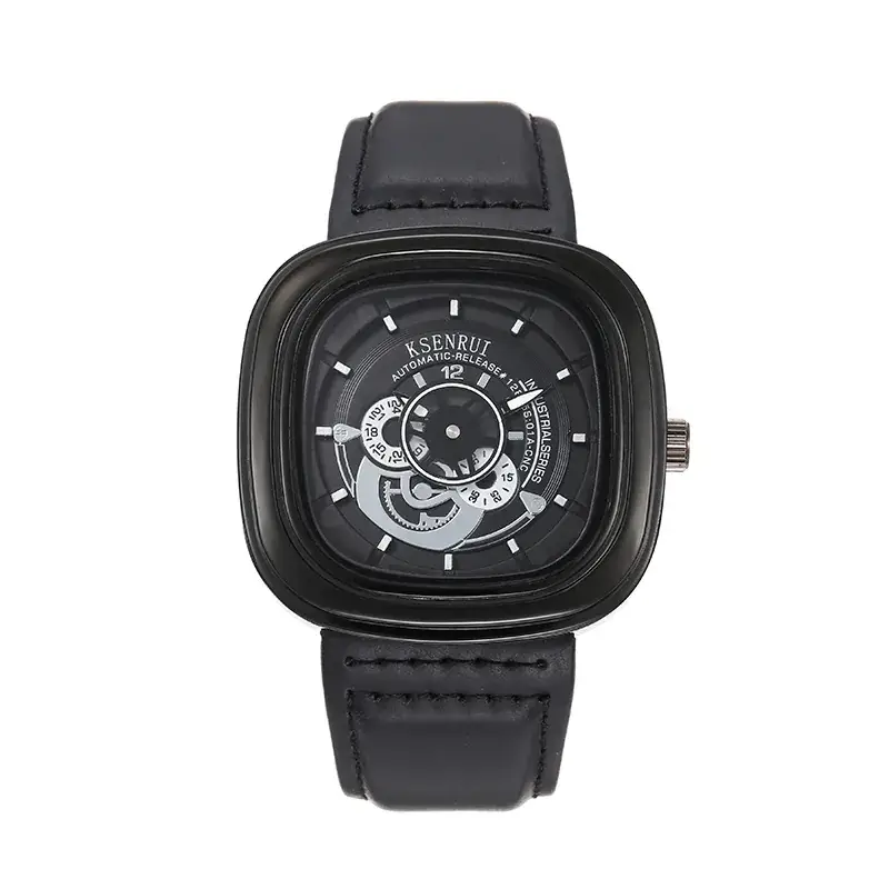 Cassen Rui Orange Skeleton Watch for Men - Image 3