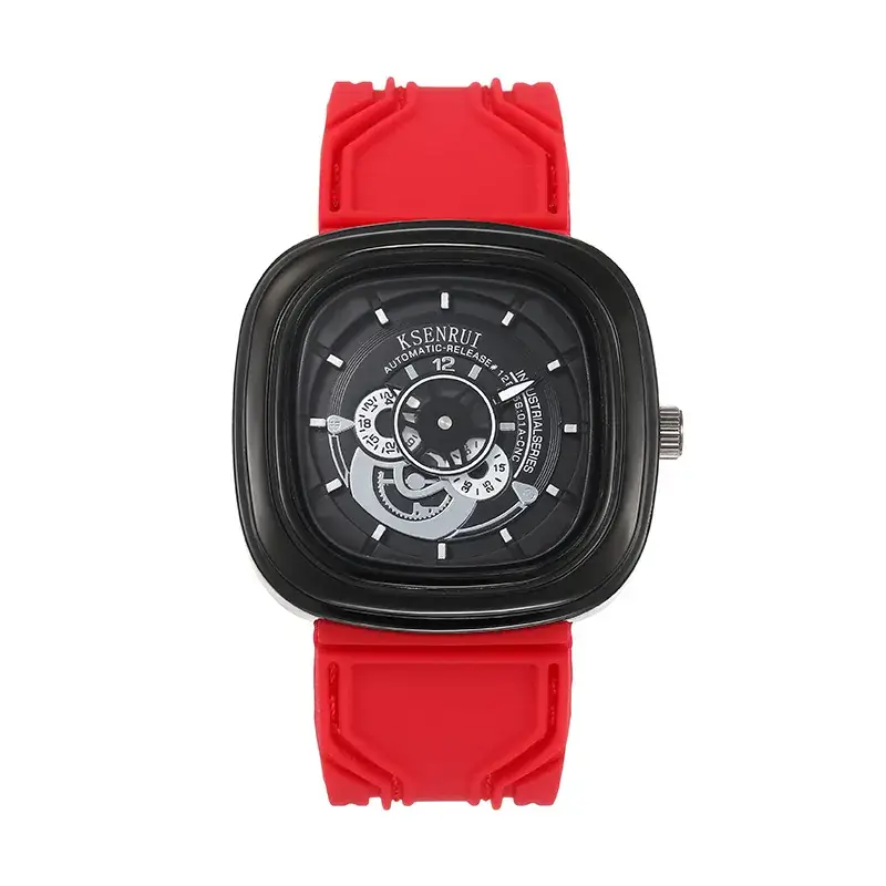 Cassen Rui Orange Skeleton Watch for Men - Image 7