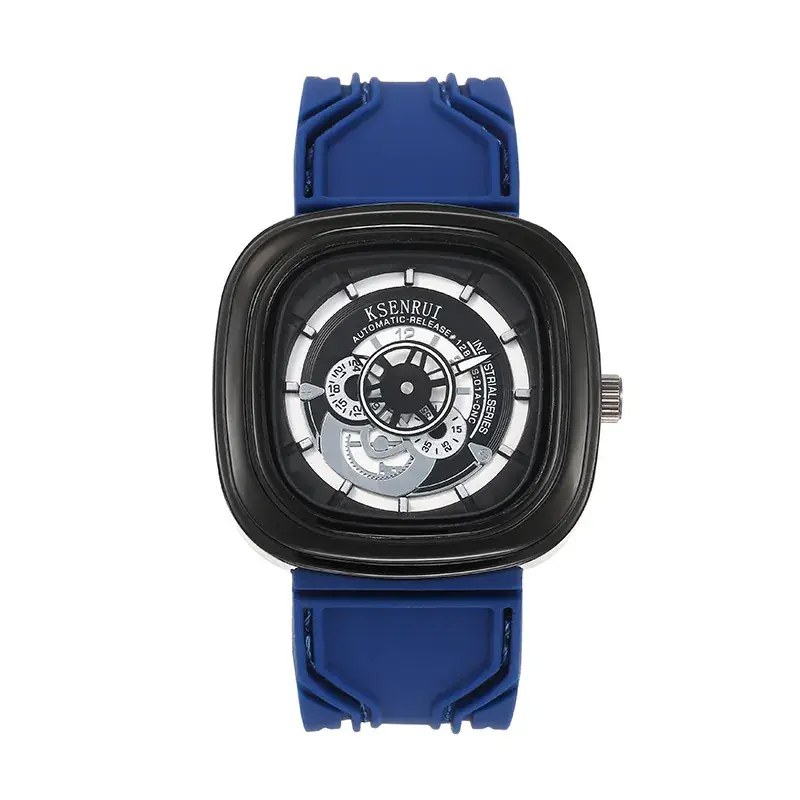 Cassen Rui Orange Skeleton Watch for Men - Image 8