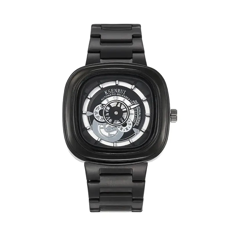 Cassen Rui Orange Skeleton Watch for Men - Image 9