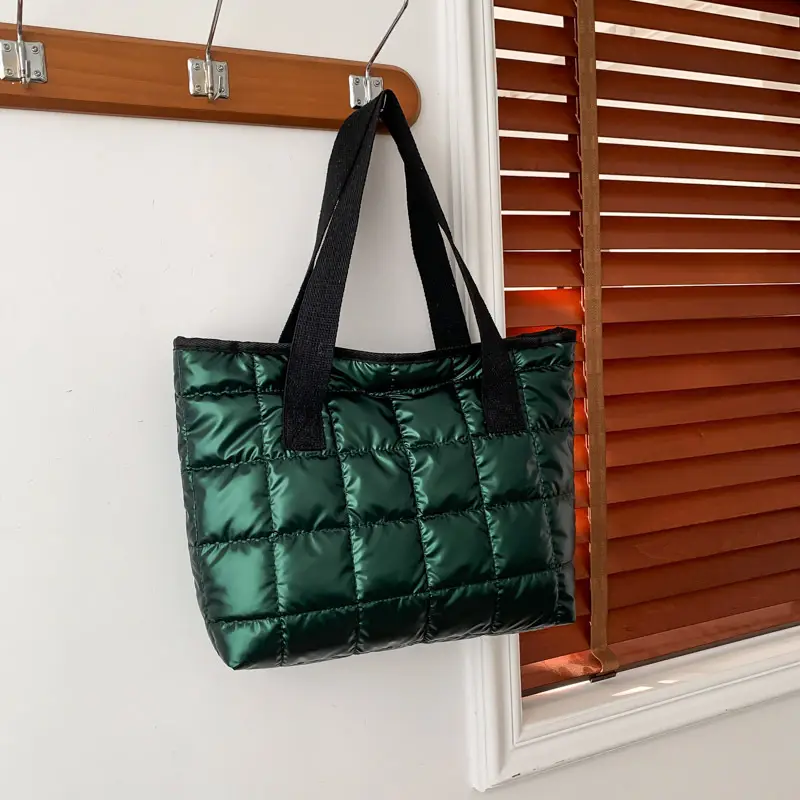 Black Quilted Tote Bag for Women Winter New Style - Image 10