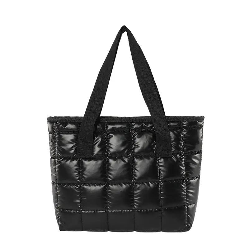 Black Quilted Tote Bag for Women Winter New Style - Image 11