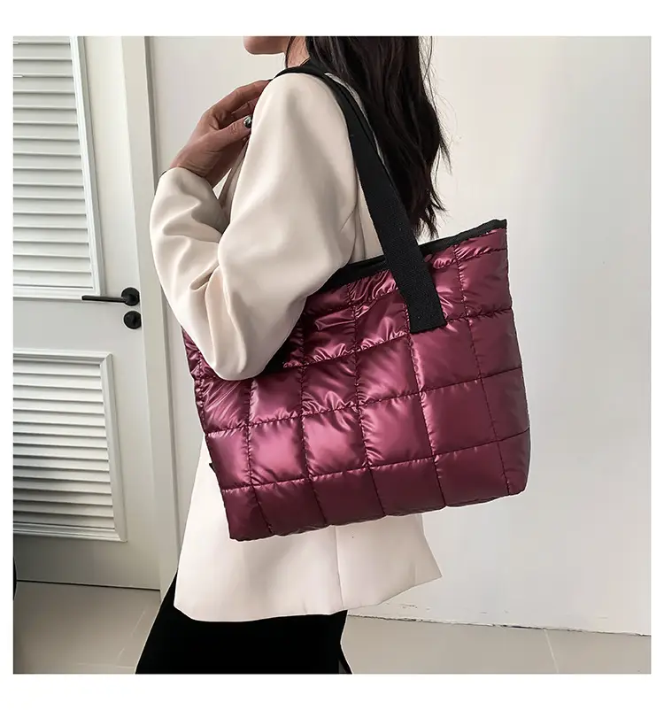 Black Quilted Tote Bag for Women Winter New Style — feature 21