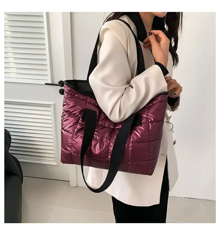 Black Quilted Tote Bag for Women Winter New Style — feature 22