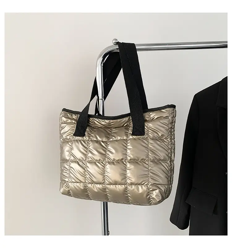 Black Quilted Tote Bag for Women Winter New Style — feature 28