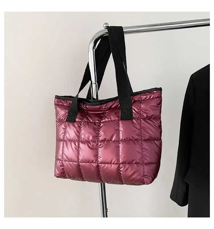 Black Quilted Tote Bag for Women Winter New Style — feature 30