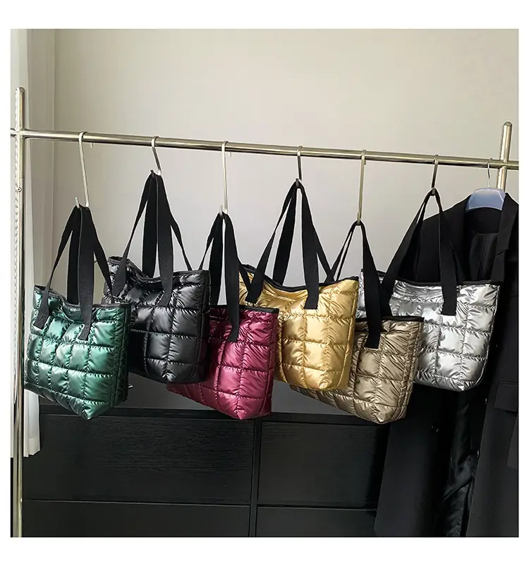 Black Quilted Tote Bag for Women Winter New Style — feature 33