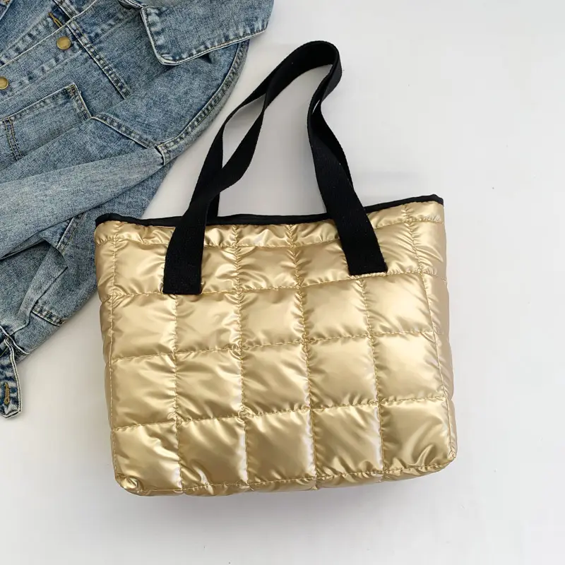 Black Quilted Tote Bag for Women Winter New Style - Image 2