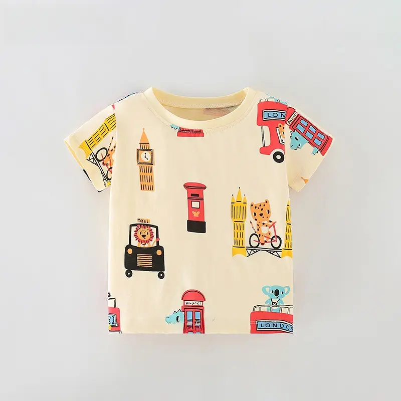 Malwee Boys Printed T-Shirt Summer White Elephant Design - Image 2