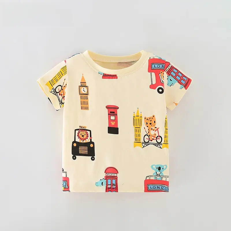 Malwee Boys Printed T-Shirt Summer White Elephant Design - Image 3