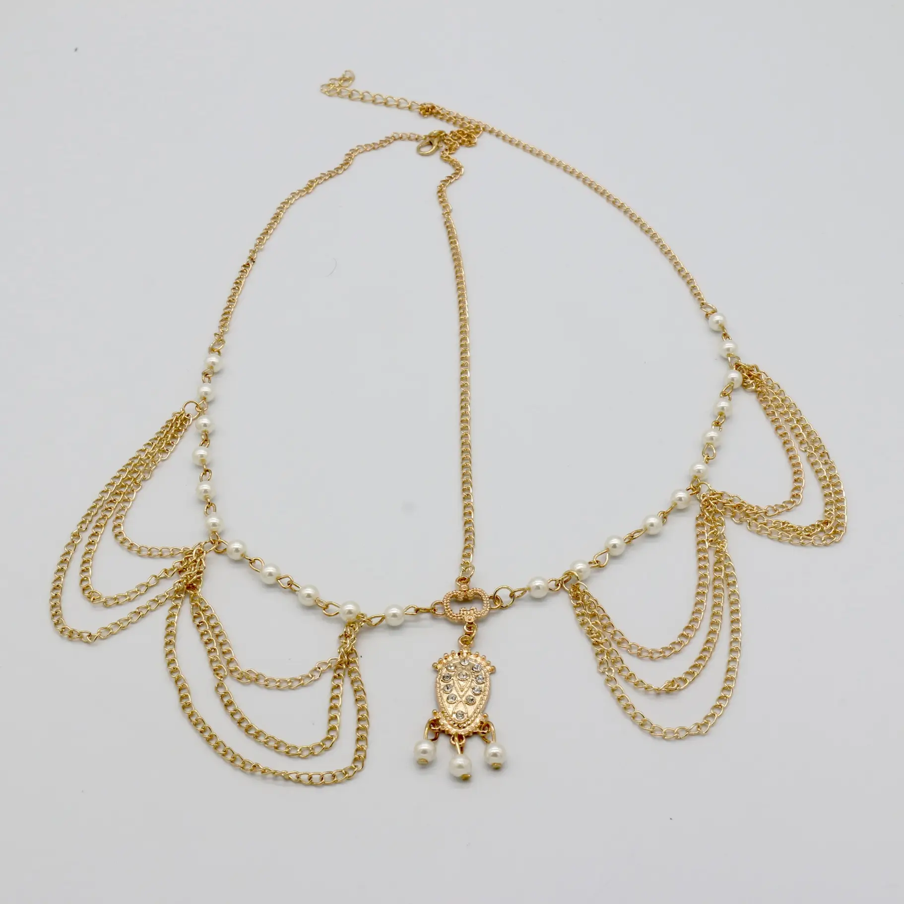 Gold Pearl Tassel Chain Necklace for Women — feature 11