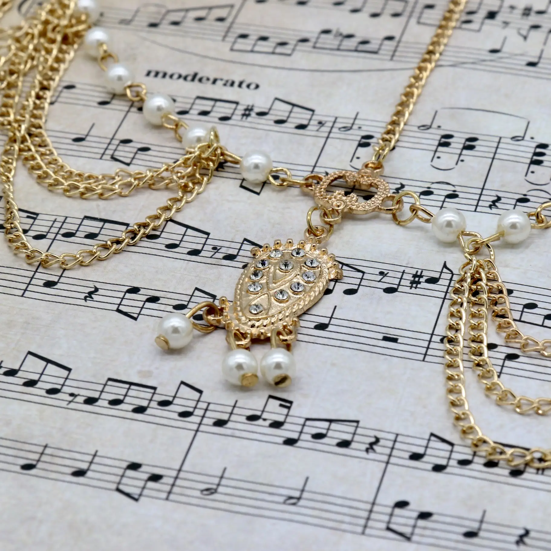 Gold Pearl Tassel Chain Necklace for Women — feature 8