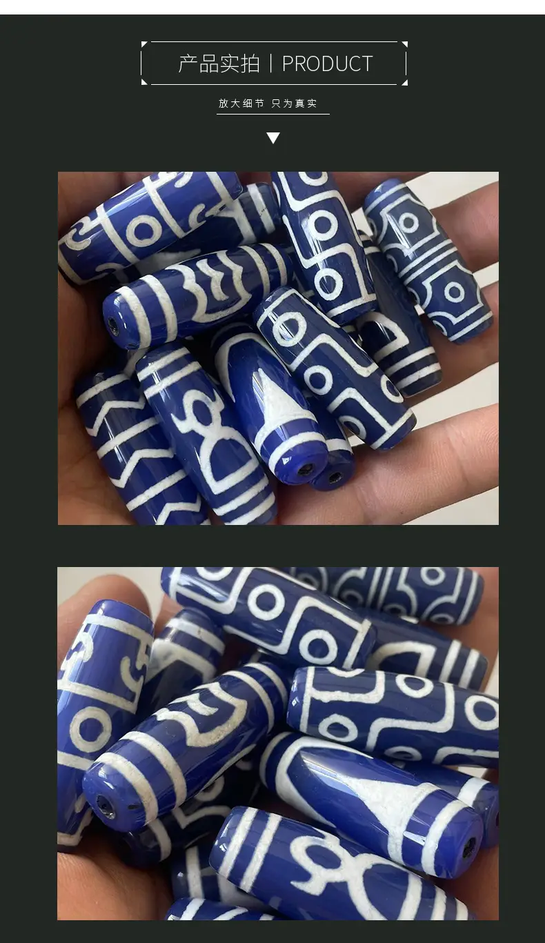 Natural Blue Chalcedony Agate Beads 40mm High Gloss — feature 7