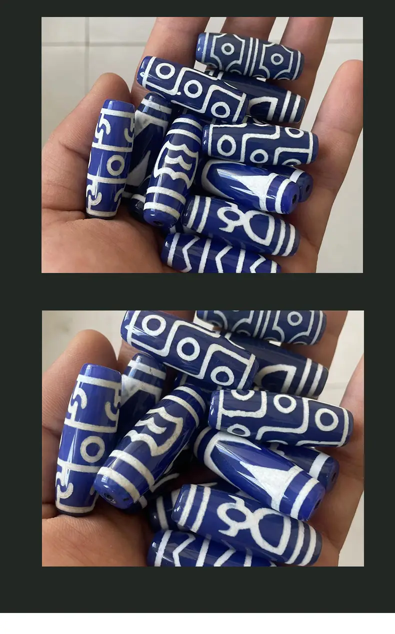 Natural Blue Chalcedony Agate Beads 40mm High Gloss — feature 8