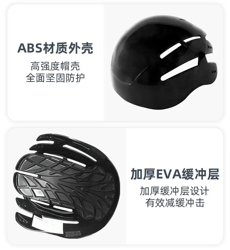 Gray Safety Head Hat with Lining & Large Bristle — feature 15