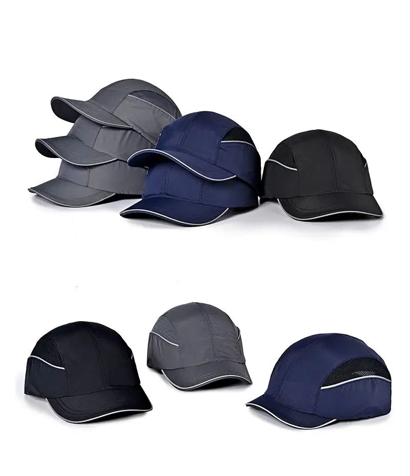 Gray Safety Head Hat with Lining & Large Bristle — feature 16