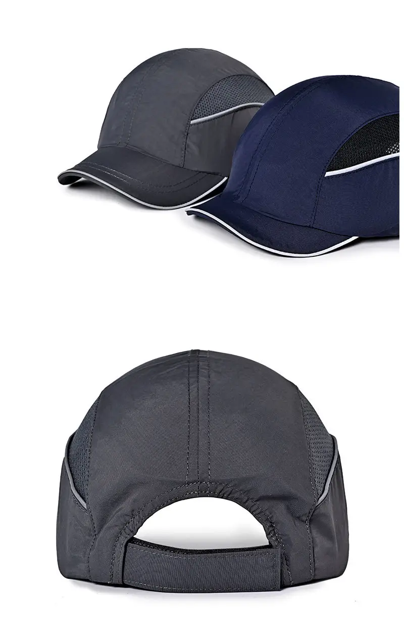 Gray Safety Head Hat with Lining & Large Bristle — feature 17