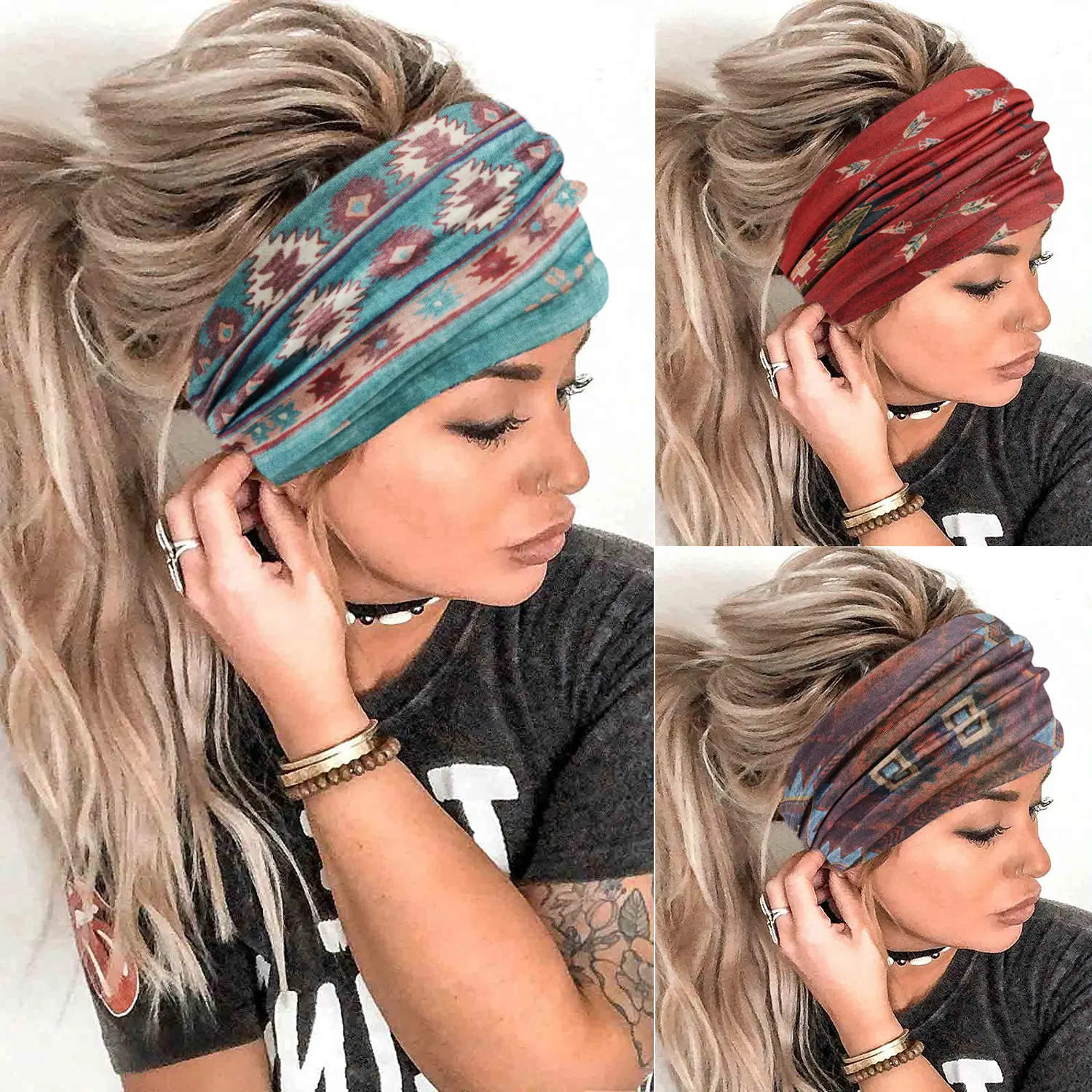 Bohemian Floral Yoga Headband Women's Anti-Sweat Running — feature 2