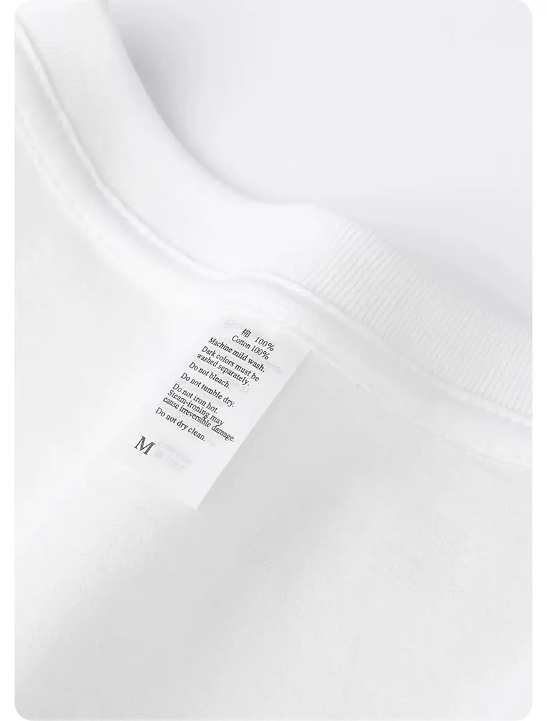 Men Cotton 250g Round Neck T-Shirt White — feature 15
