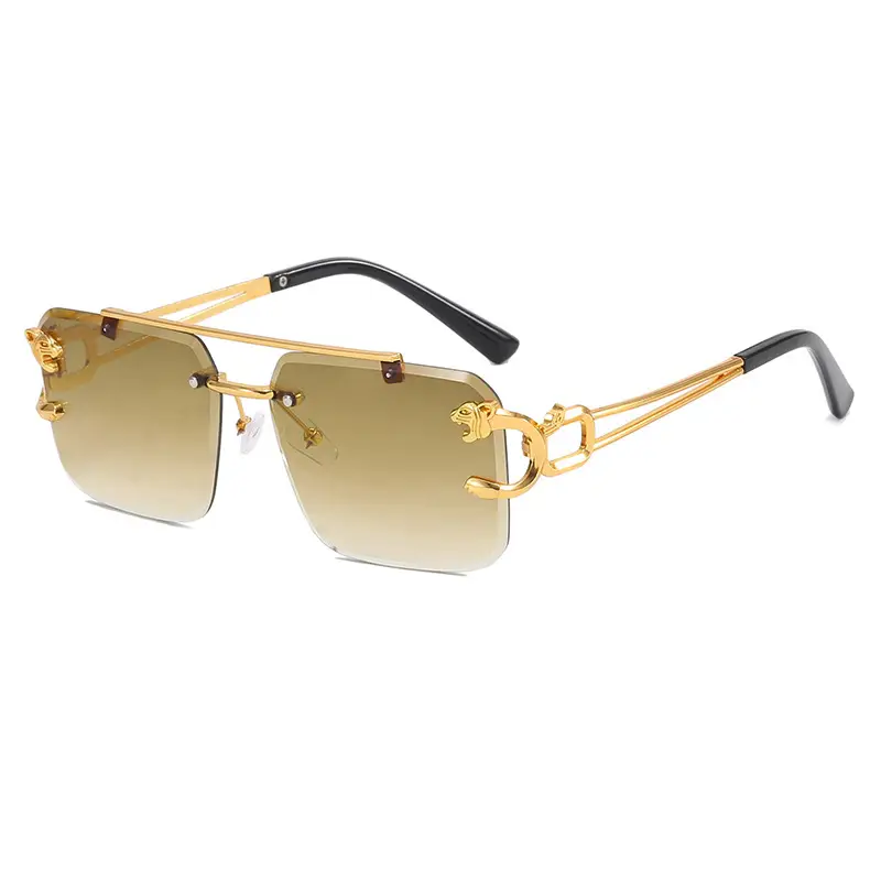 Square Frame Gold Gradient Sunglasses C3 - Image 14