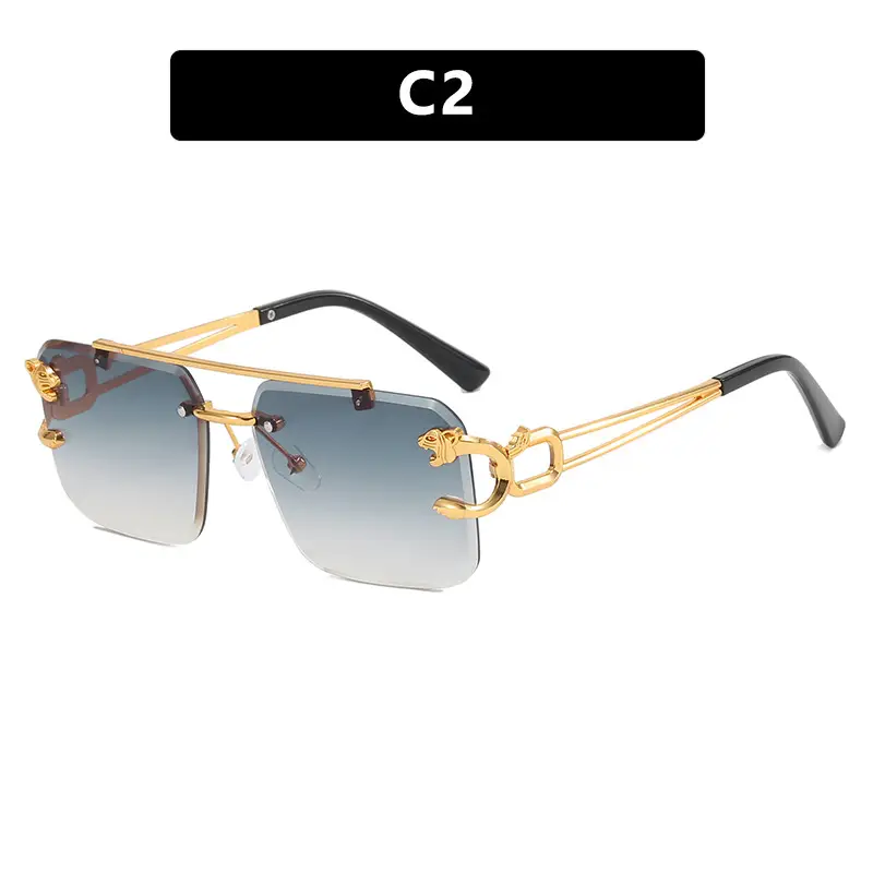 Square Frame Gold Gradient Sunglasses C3