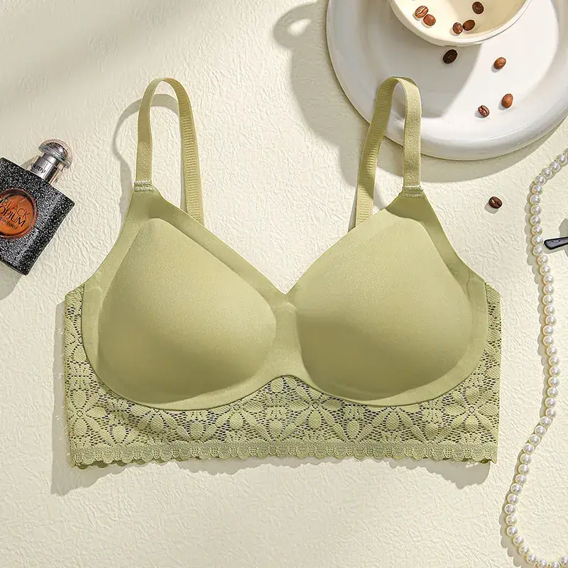 2024 French Lace Push-Up Bra Seamless Beige
